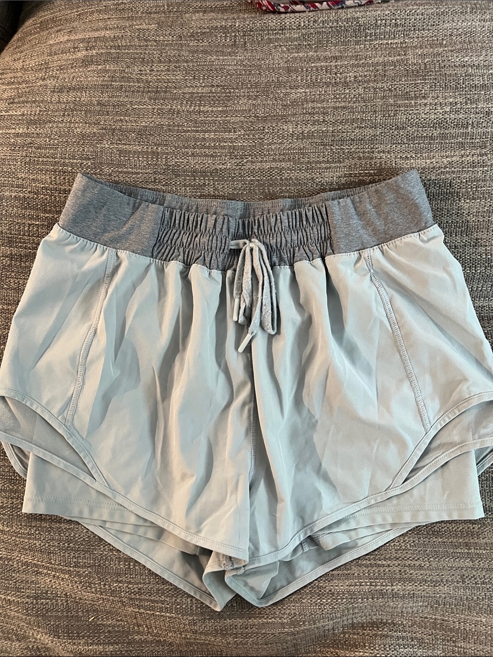 MPG Light Gray Women's Athletic Shorts w/ Inner Spanx Shorts